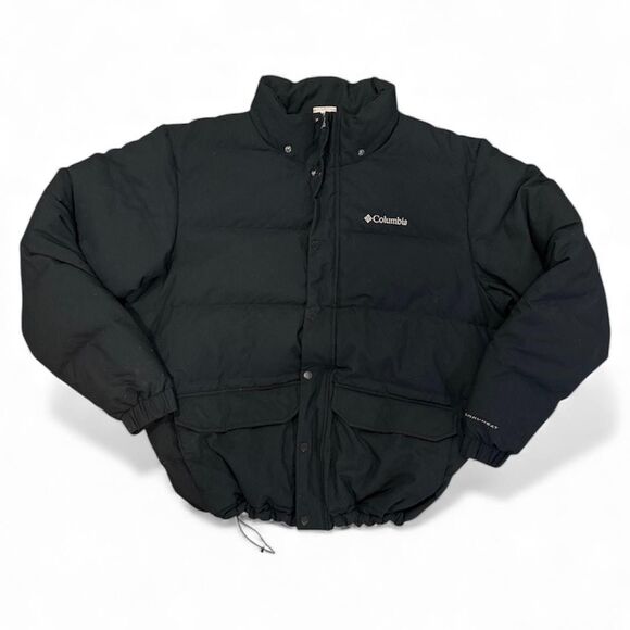 Columbia Jacket Sz XL Black Omni-Heat Infinity 650 Down Puffer Coat Winter Gold - Picture 1 of 13
